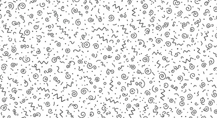 Playful doodle pattern design with whimsical lines and shapes for creative projects