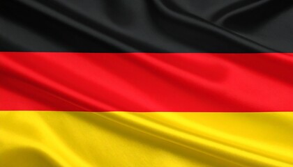 Naklejka premium German flag with horizontal black, red, and gold stripes, representing unity, democracy, and national heritage.