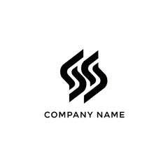 Abstract logo design with three letter S shapes in black and white.