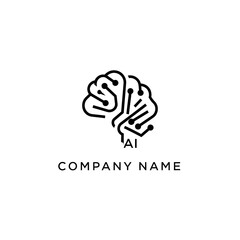 Fototapeta premium AI Brain Logo Design.