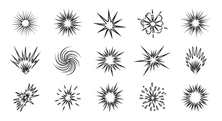 Dynamic hand-drawn starbursts, explosions, and bursts for impactful design projects and creative concepts