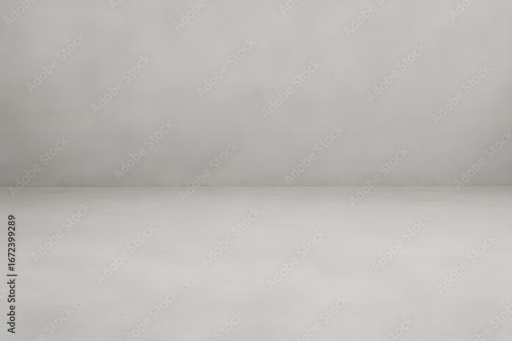Poster a plain, neutral gray concrete wall and floor create a minimalist, empty studio background with subt