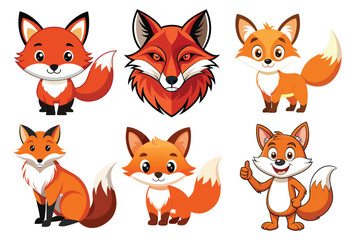 Fototapeta premium set of funny cartoon animals