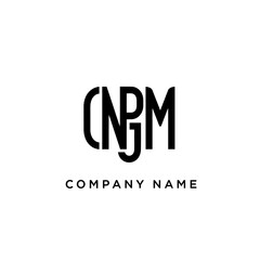 Bold Interlocking CNJM Monogram Logo Design.