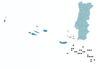 Obraz premium Set maps of Azores District