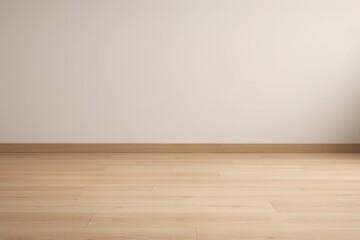 A bright and clean interior scene featuring a light wood floor and a neutral wall, ideal for product displays and creative projects