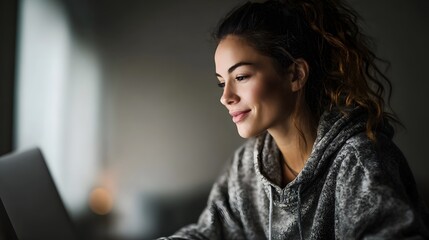 Woman scheduling social media content creation