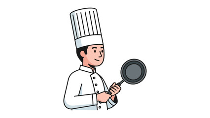 Culinary Artist: A culinary professional, clad in traditional chef attire, stands ready to prepare a culinary masterpiece with a focused and inviting smile, capturing the essence of skill and flavor.