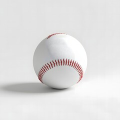 A professional baseball on a pure white background, casting a subtle shadow