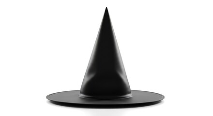 Fototapeta premium Black Witch Hat Isolated on White Background 
