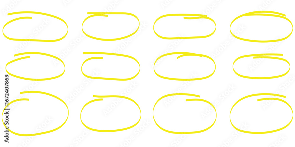 Aufkleber collection vector circular scribble doodle round circles for message note mark design element. set o