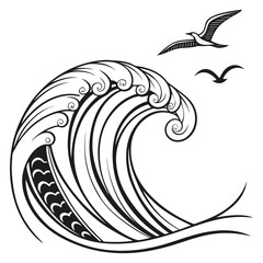 Obraz premium vector illustration of an abstract sea