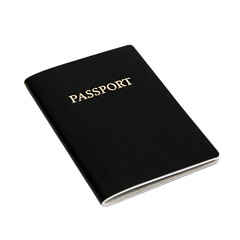 Black passport book isolated on transparent background