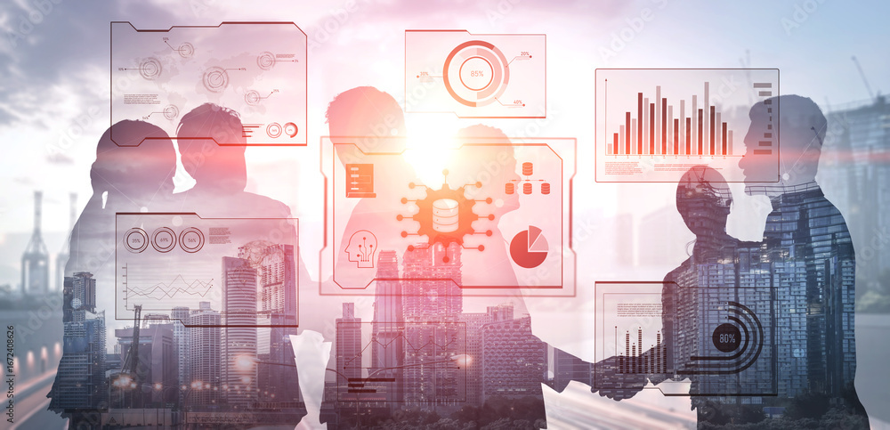Aufkleber big data visualization dashboard showing analytics, insights, and performance. data supports decisio