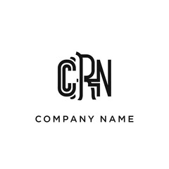 Monogram logo design featuring letters CRN in modern outline style.