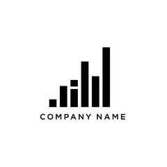 Rising Bar Graph Logo for Business Growth and Data Analysis.