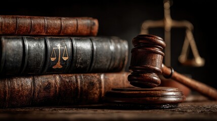 Judicial robe and gavel resting on legal books with justice scale emblem symbolizes authority fairness ethics accountability governance legal protection responsibility transparency law