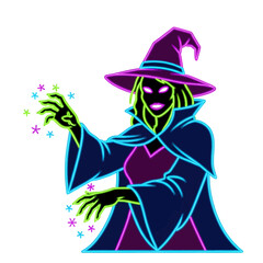 Halloween witch on a hat