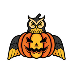 halloween pumpkin with owl