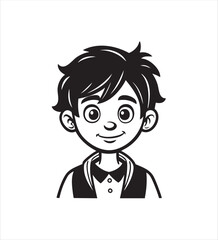 Happy cartoon boy with friendly expression and bright colors