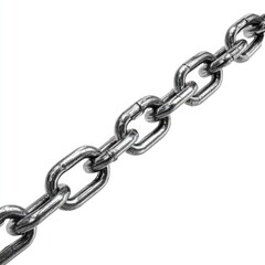 Fototapeta premium A close-up shot of a heavy metal chain, showing its strength and intricate links. The chain's metallic surface shines, suggesting durability and industrial design.