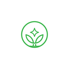  Vector illustration of a green leaf icon, a symbol of ecology and nature, designed for organic and environmental concepts