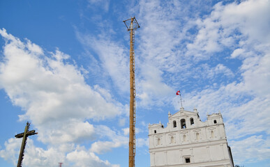 cross on the top of the church