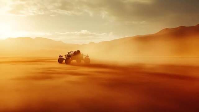 Martian Dune Buggy Adventure: Epic Desert Landscape