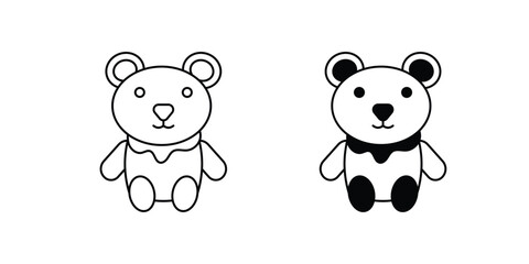Teddy Bear set icon with white background vector stock illustration