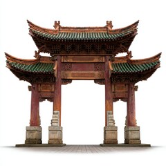 Fototapeta premium A detailed view of a Traditional archway with an oriental design. The intricate architecture is captured in a detailed shot, showcasing the cultural heritage.