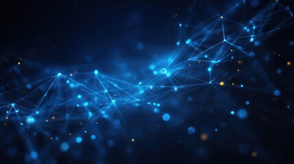 Abstract Blue Digital Network Connection in Futuristic Technology Style