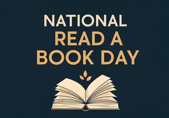 National read a book day celebration with open book illustration