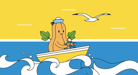Animated Pumpkin Sailing the Sea, Embracing Adventures and Exploring Boundless Horizons