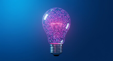 Electrifying innovation a glowing lightbulb with digital network inside sparks ideas for technology companies and innovative digital marketing campaigns