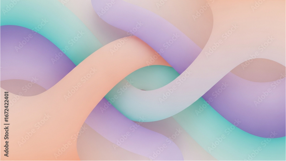 Aufkleber pastel colored tubes intertwine in soft light creating gentle flowing shapes and delicate color tran