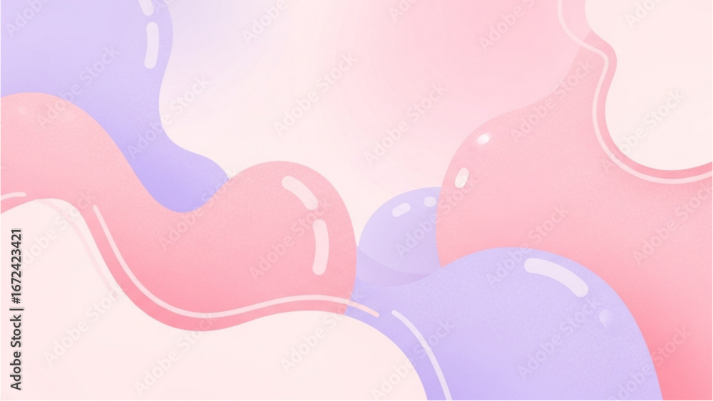 Poster pastel colored abstract shapes in pink and lavender creating soft dreamy background illustration eff