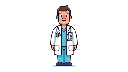 Professional Health Provider: A medical professional stands confidently, ready to provide expert care. Wearing a lab coat.