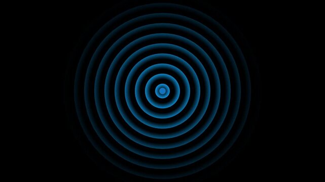 Animation radio waves spreading on black background. Radio waves signal icon.