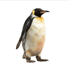 A fullbody photorealistic penguin isolated on a white background