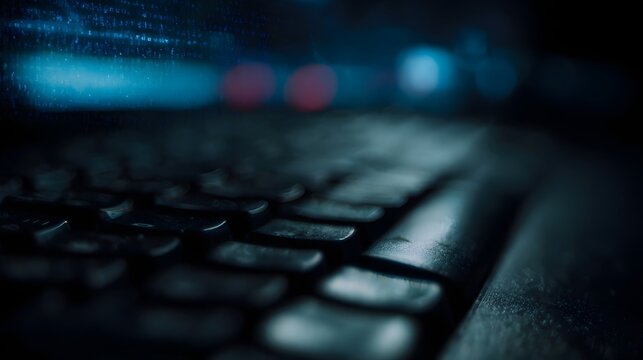 Virtual terminal interface projected above keyboard with hacking setup