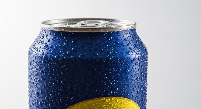 K�hle Dose leuchtet blau feucht frisch Studioaufnahme Produktfotografie. AI Generated