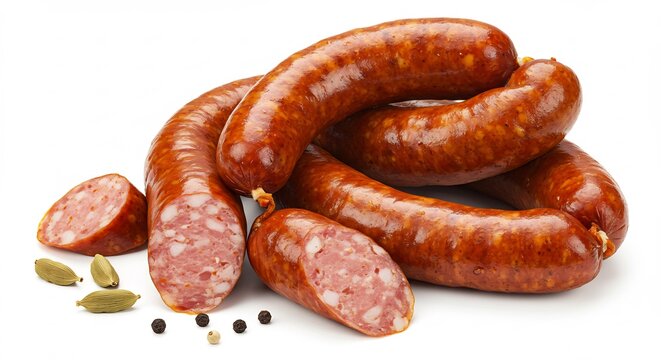 Appetitliche Bratwurst leuchtend pr�sentiert frisch aromatisch. AI Generated