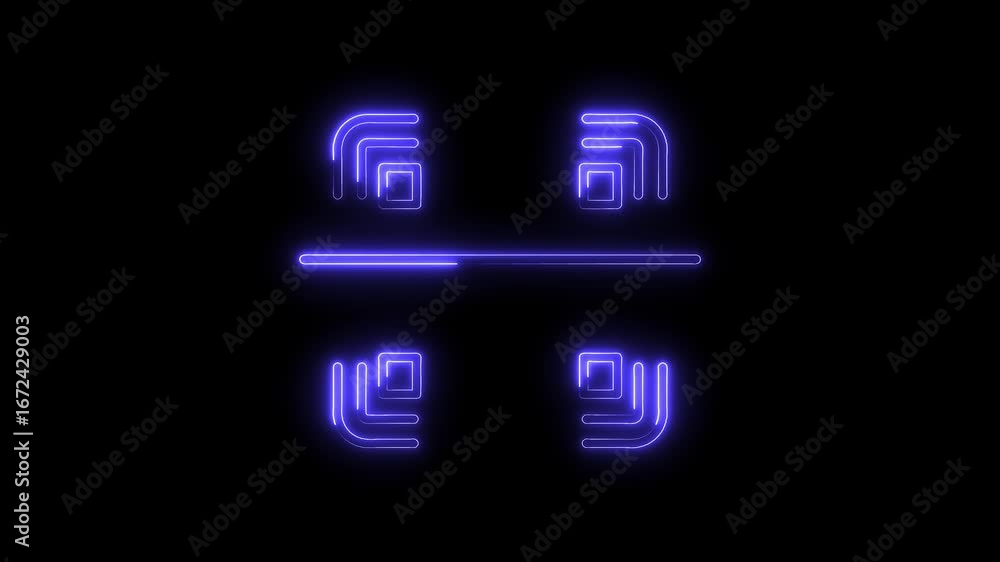 Aufkleber glowing neon q r code symbol abstract background futuristic technology data scan digital