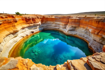 Vibrant Turquoise Oasis A Hidden Gem in the Desert's Heart