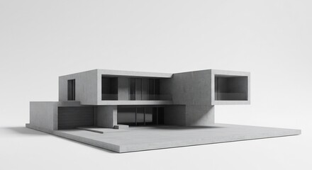 Modernes Hausmodell minimalistisch gestaltet sanftes Licht betont klare Formen. AI Generated