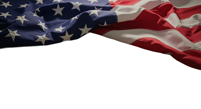 Part of the American flag is on a transparent background