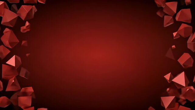 Red abstract shapes frame background