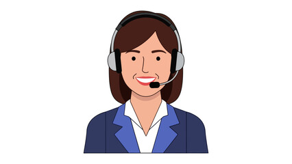 Smiling Support: Portrait of a dedicated customer service representative, headset in place, exudes approachability and empathy, ready to assist and guide with a warm smile.
