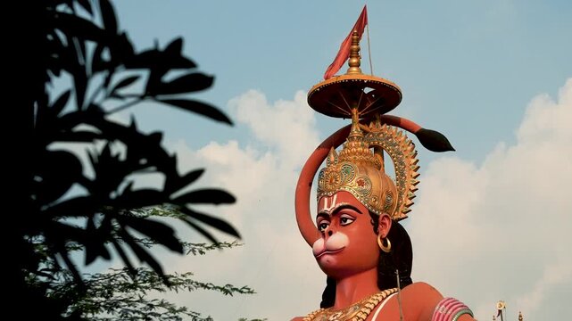 Closeup of Hanuman Ji Face at Karol Bagh Temple Delhi
