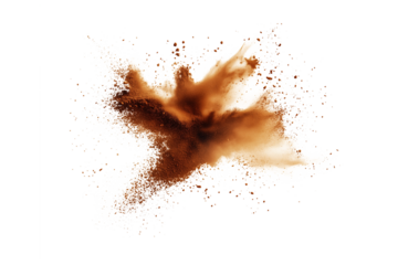 Dirty splash of colorful eye shadow powder on white with makeup brush